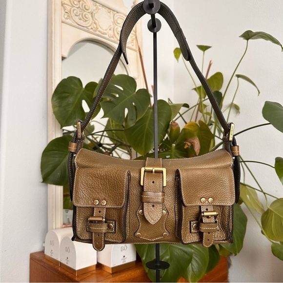 Mulberry Handbags - Y2K Rare Mulberry olive green Leather Shoulder Bag